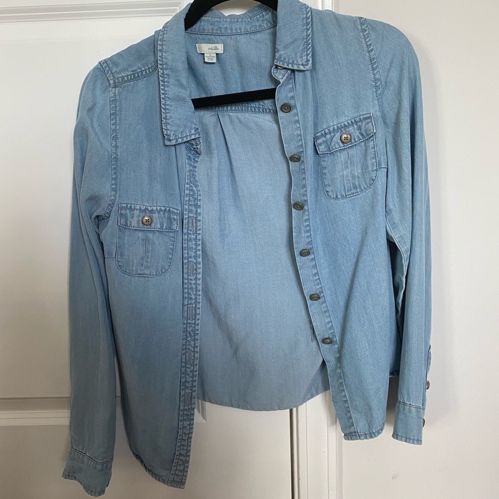 Denim Button Down Top